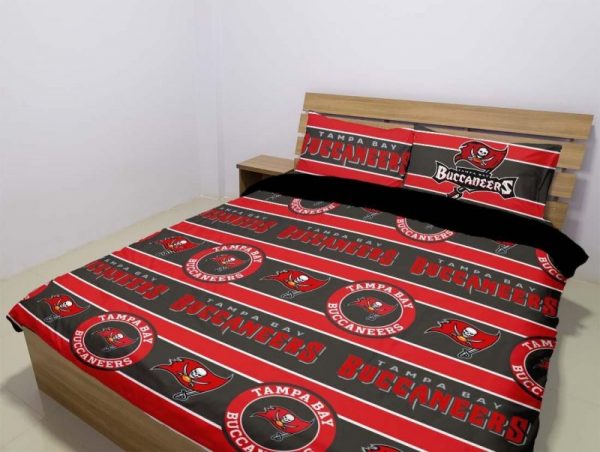 Tampa Bay Buccaneers Duvet Cover and Pillowcase Set Bedding Set 991