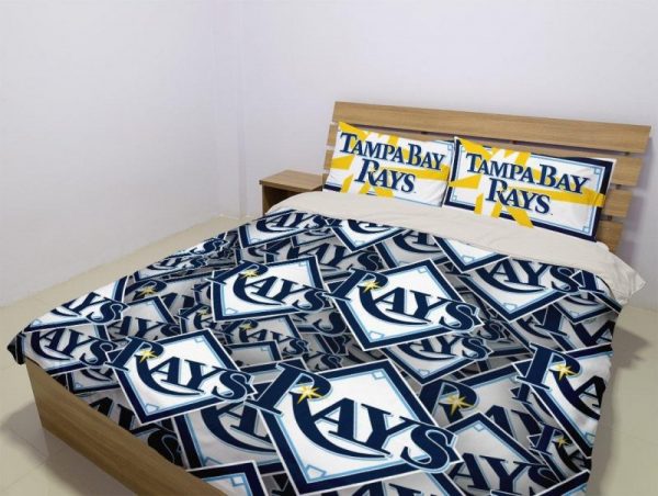 Tampa Bay Rays Duvet Cover and Pillowcase Set Bedding Set 993