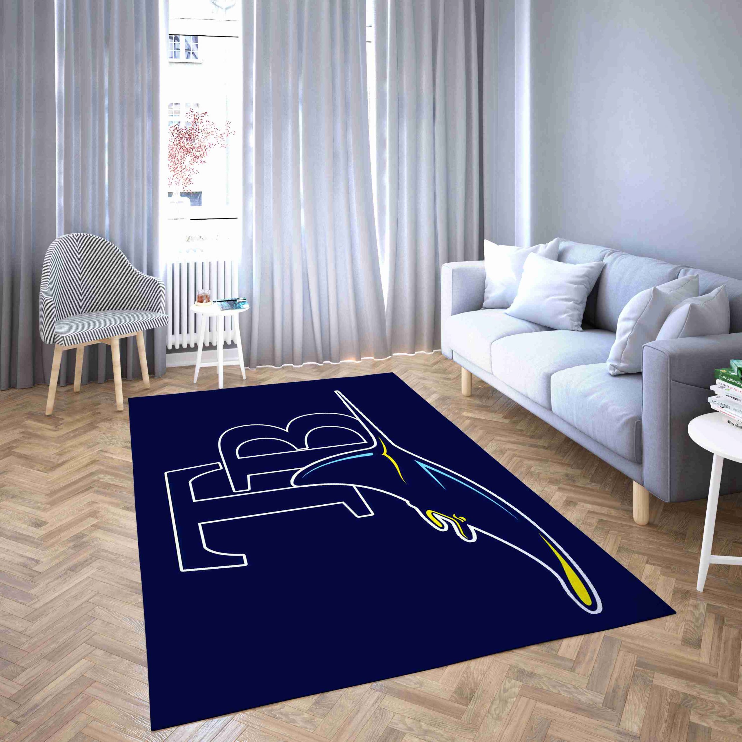 Tampa Bay Rays Living Room Rug Carpet