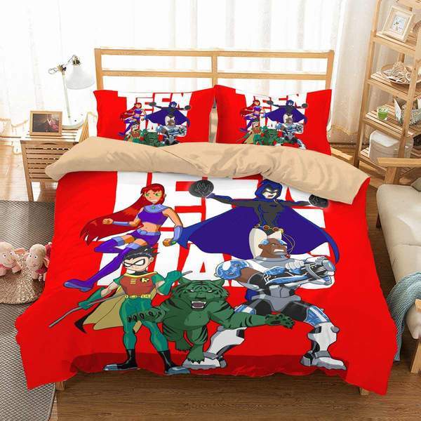 Teen Titans Duvet Cover and Pillowcase Set Bedding Set 545