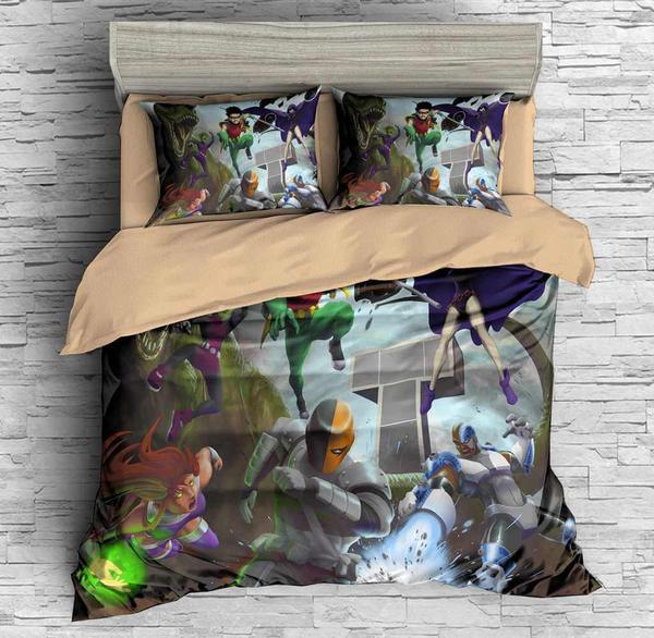 Teen Titans Duvet Cover and Pillowcase Set Bedding Set 609