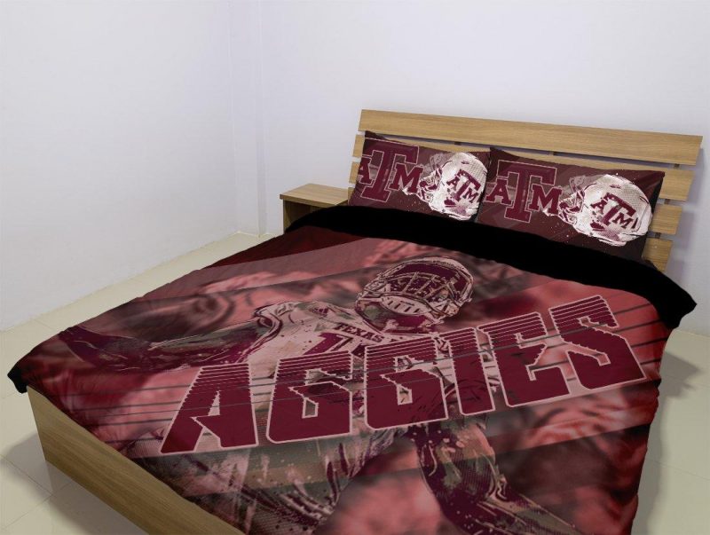 Texas A M Aggies Duvet Cover and Pillowcase Set Bedding Set