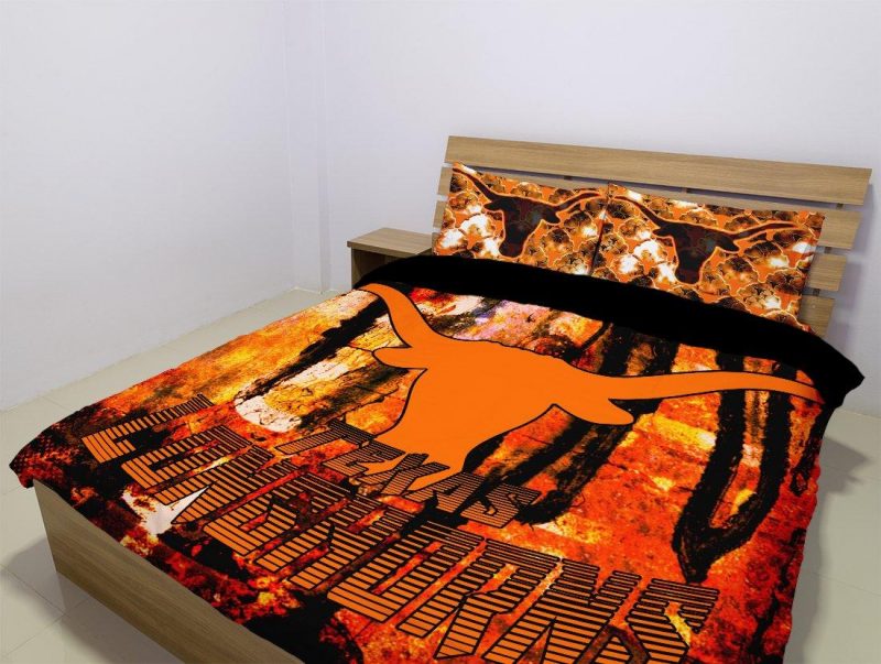 Texas Longhorns Duvet Cover and Pillowcase Set Bedding Set