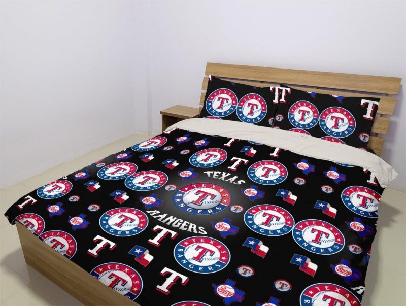 Texas Rangers Duvet Cover and Pillowcase Set Bedding Set 1010