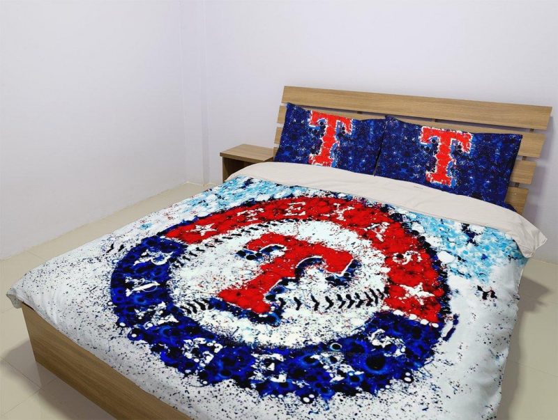 Texas Rangers Duvet Cover and Pillowcase Set Bedding Set 1011