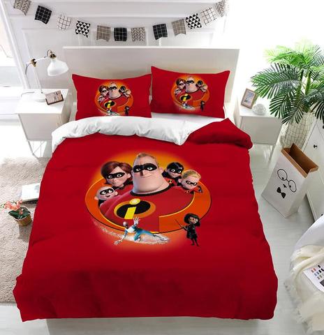 The Incredibles Red Duvet Cover and Pillowcase Set Bedding Set