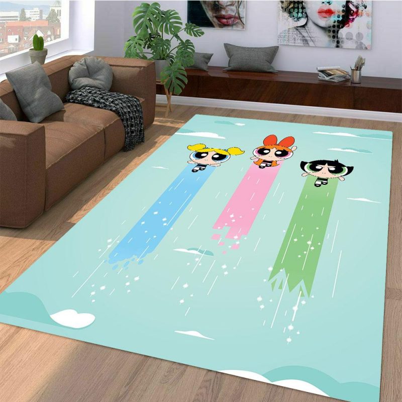 The Powerpuff Girls Flying Living Room Rug Carpet