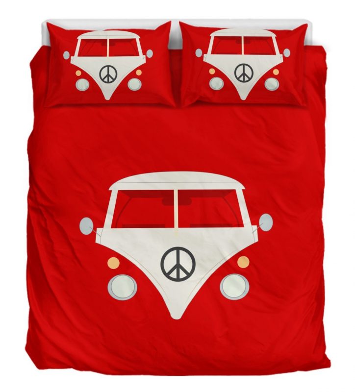 The Red Van Duver Duvet Cover and Pillowcase Set Bedding Set