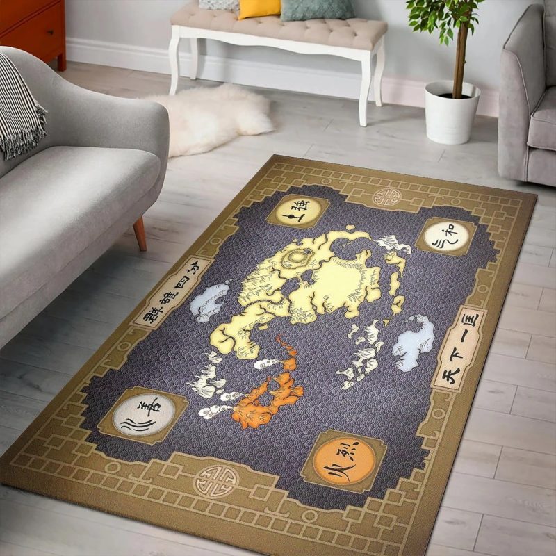 The last airbender anime map rugs living room carpet