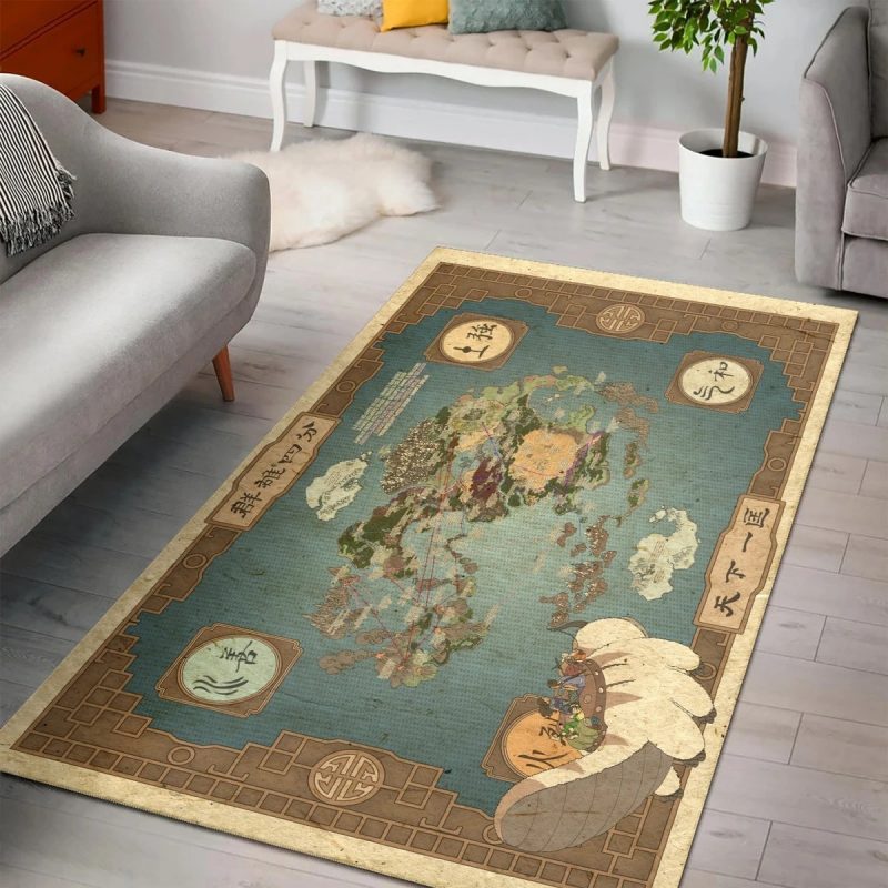 The last airbender map anime rugs living room carpet