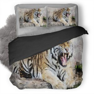 Tiger Abstract Art Vr Duvet Cover and Pillowcase Set Bedding Set