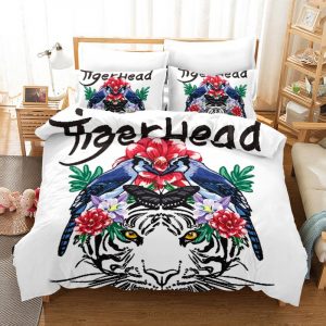 Tiger Head Duvet Cover and Pillowcase Set Bedding Set