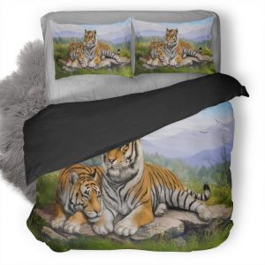 Tigers Art Duvet Cover and Pillowcase Set Bedding Set