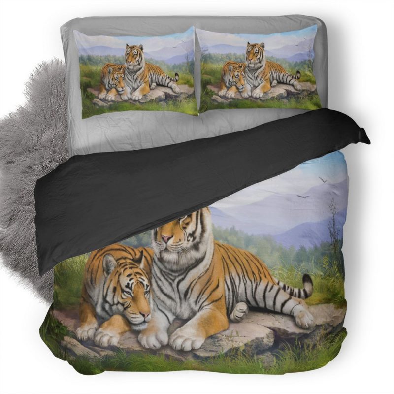 Tigers Art Duvet Cover and Pillowcase Set Bedding Set