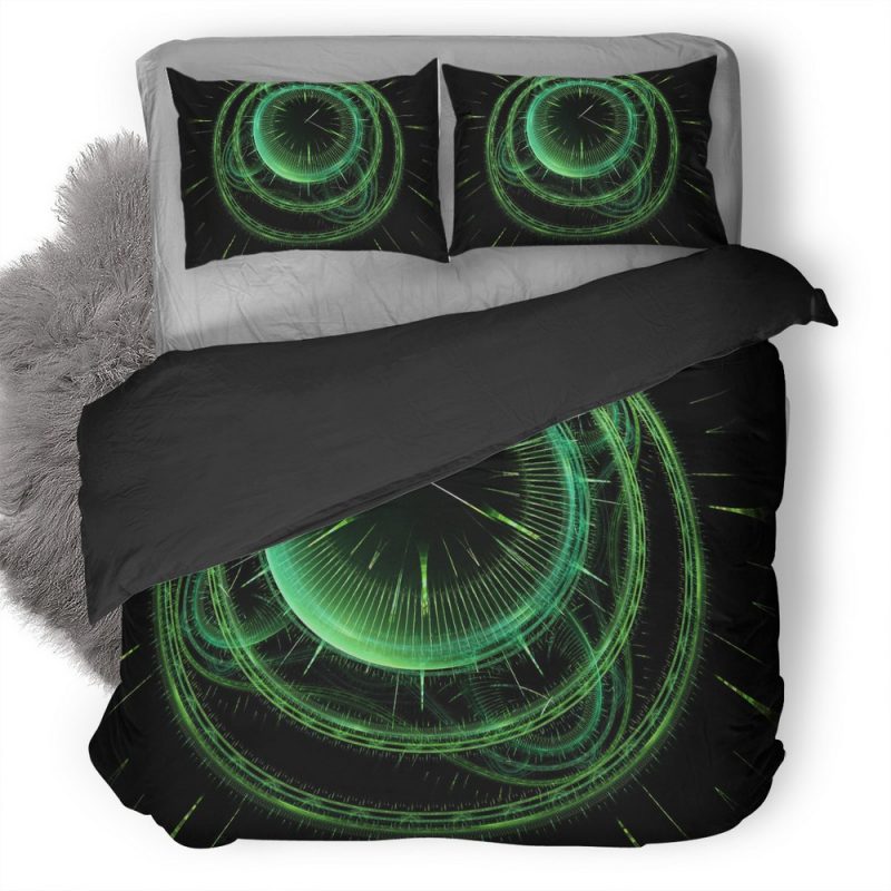 Time Clock Fractal Pb Duvet Cover and Pillowcase Set Bedding Set