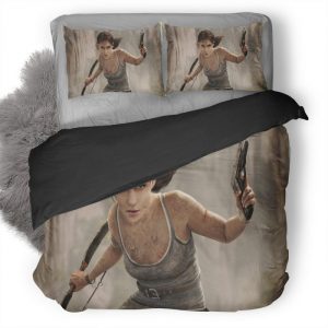 Tomb Raider Alicia Vikander Art Xs Duvet Cover and Pillowcase Set Bedding Set