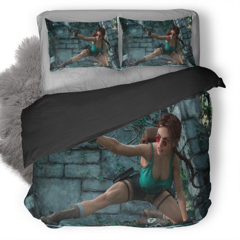 Tomb Raider Firing Art 57 Duvet Cover and Pillowcase Set Bedding Set