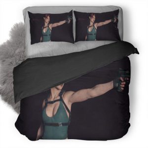 Tomb Raider Lara Croft Digital Art Wm Duvet Cover and Pillowcase Set Bedding Set