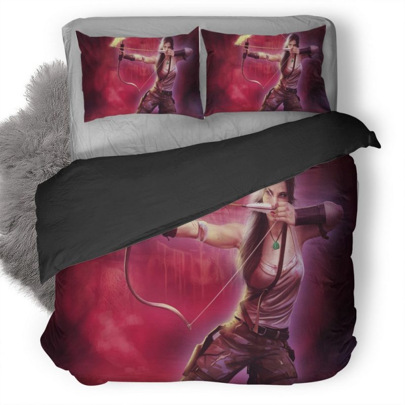 Tomb Raider Lara Croft Girl With Bow And Arrow 69 Duvet Cover and Pillowcase Set Bedding Set