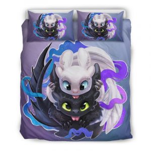 Toothless And The Light Fury Duvet Cover and Pillowcase Set Bedding Set 2