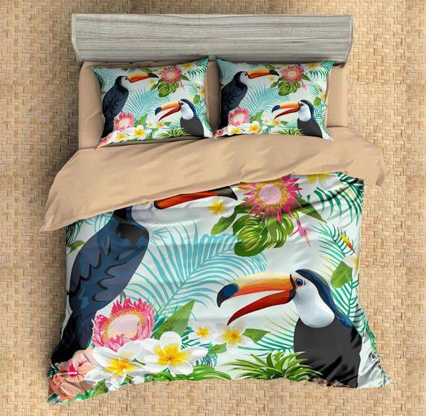 Toucan Duvet Cover and Pillowcase Set Bedding Set