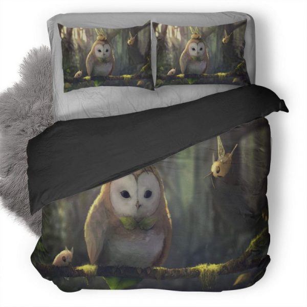 Tranquil Owl Ad Duvet Cover and Pillowcase Set Bedding Set