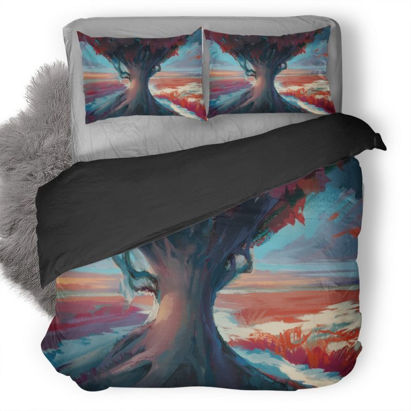 Tree Digital Art Ic Duvet Cover and Pillowcase Set Bedding Set