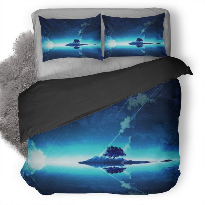 Tree On Mountain Anime Y5 Duvet Cover and Pillowcase Set Bedding Set