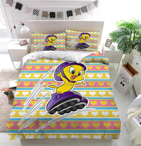 Tweety Roller Skates Duvet Cover and Pillowcase Set Bedding Set