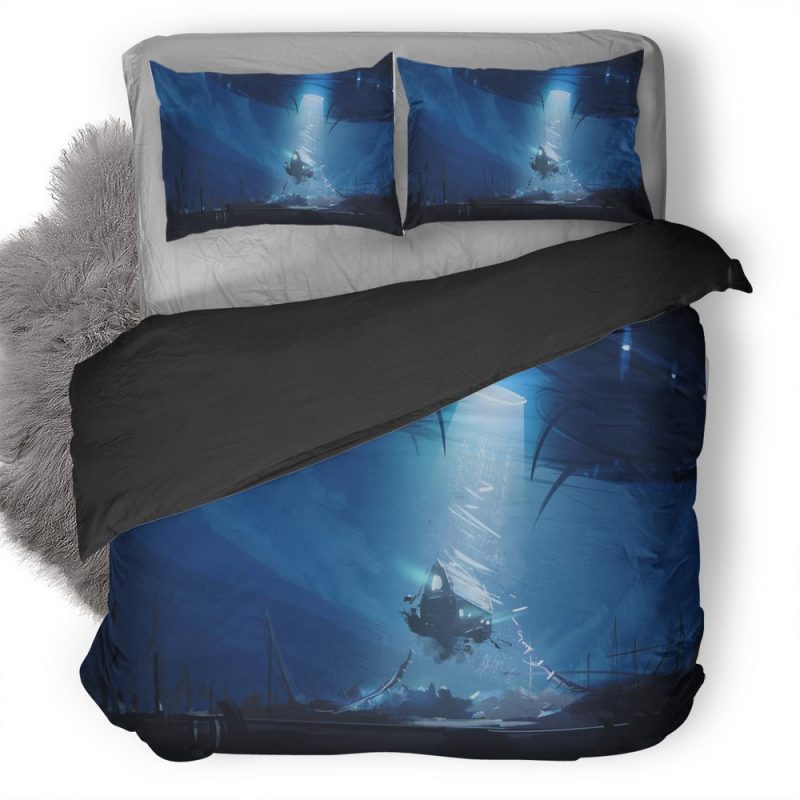 Ufo Scifi Hb Duvet Cover and Pillowcase Set Bedding Set