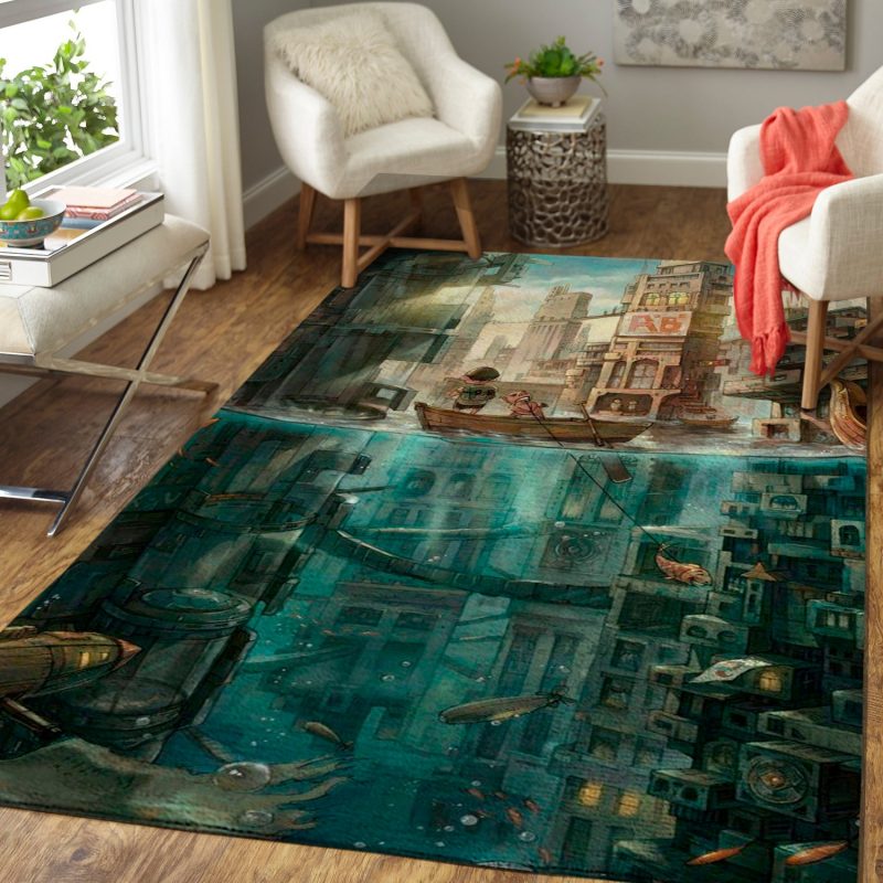 Underwater City Nature Living Room Rugs Carpet