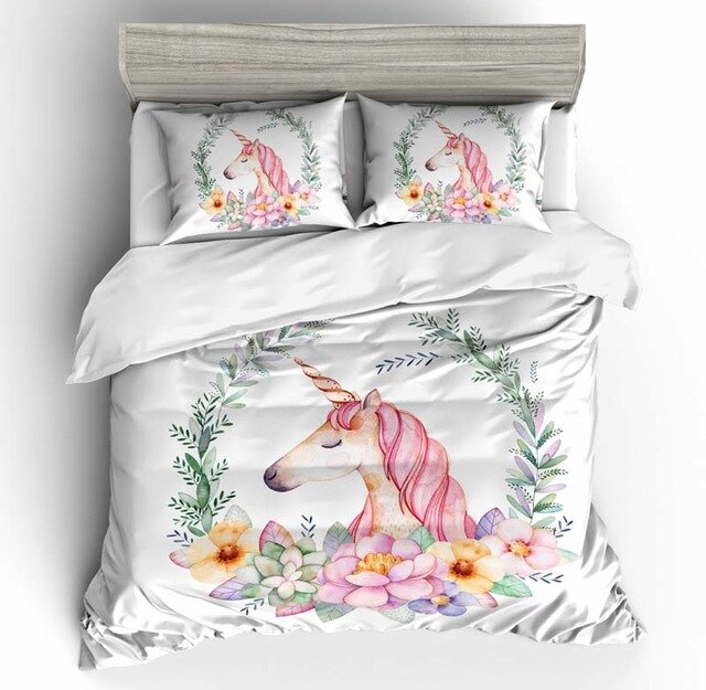 Unicorn Cute 2211 Duvet Cover and Pillowcase Set Bedding Set