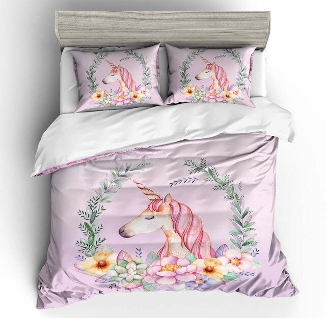 Unicorn Cute 2213 Duvet Cover and Pillowcase Set Bedding Set