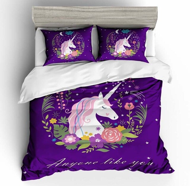 Unicorn Cute 2216 Duvet Cover and Pillowcase Set Bedding Set