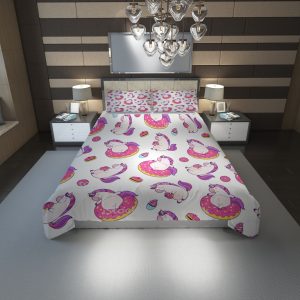 Unicorn Donut 51 Duvet Cover and Pillowcase Set Bedding Set