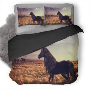 Unicorn In Field 7Js Duvet Cover and Pillowcase Set Bedding Set