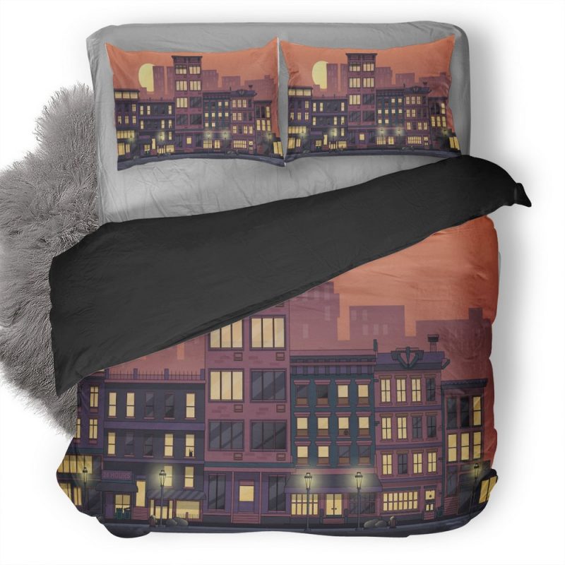 Urban Cityscape Artwork Cq Duvet Cover and Pillowcase Set Bedding Set