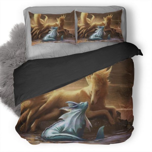 Vaporeon And Ninetales Vq Duvet Cover and Pillowcase Set Bedding Set