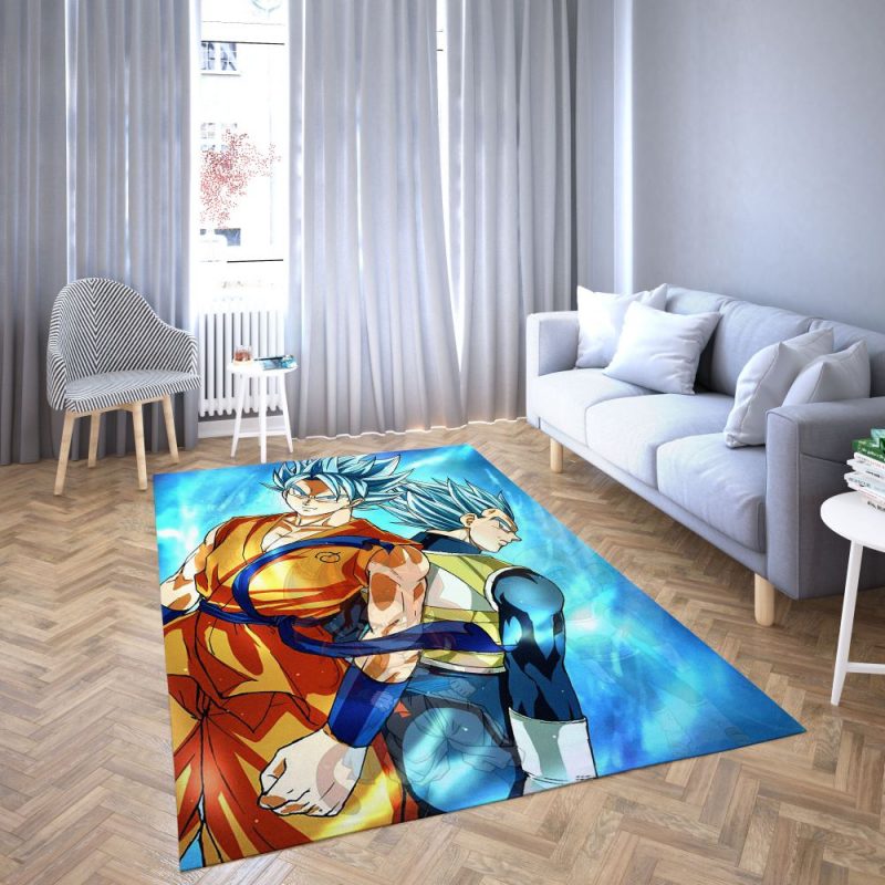 Vegeta and Goku blue Dragon ball super Favorite cartoon movie Carpet Living Room Rugs 20