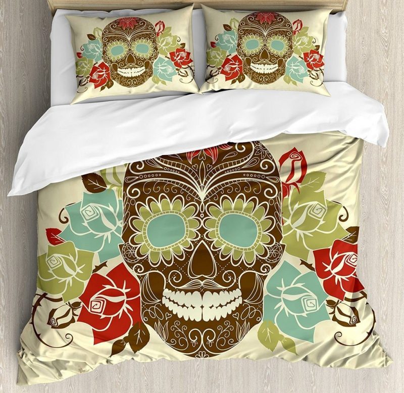 Vintage Smiling Gothic Face Duvet Cover and Pillowcase Set Bedding Set