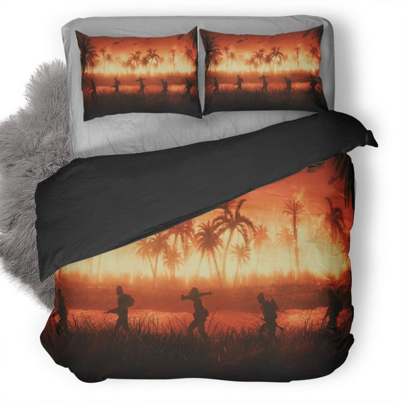 War Soldier Helicopter Jungle Qz Duvet Cover and Pillowcase Set Bedding Set