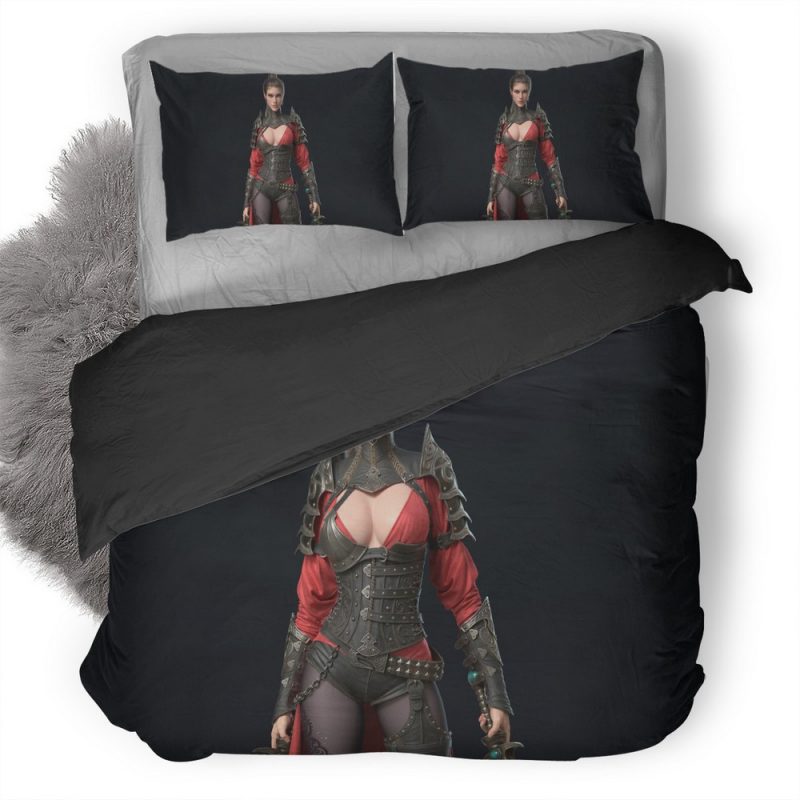 Warrior Girl Artwork Duvet Cover and Pillowcase Set Bedding Set