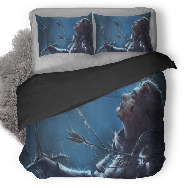 Warrior Girl Killed By Arrow Sword Rain F7 Duvet Cover and Pillowcase Set Bedding Set