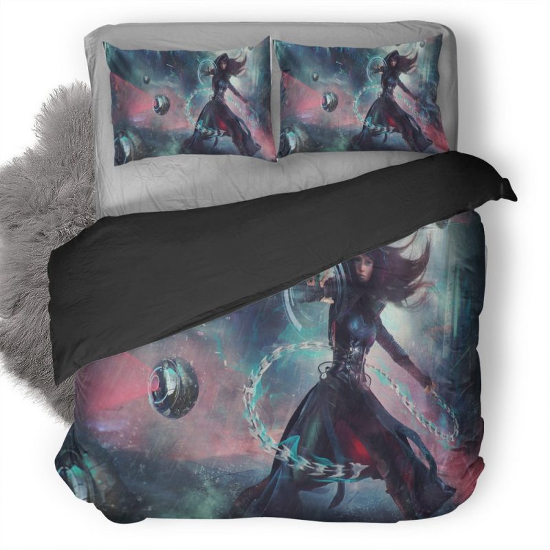 Warrior Girl Sci Fi Cyberpunk Futuristic Artwork Cq Duvet Cover and Pillowcase Set Bedding Set