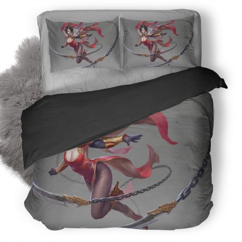 Warrior Girl With Flying Knife Z3 Duvet Cover and Pillowcase Set Bedding Set