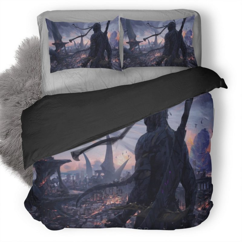 Warrior Sword Digital Art Da Duvet Cover and Pillowcase Set Bedding Set