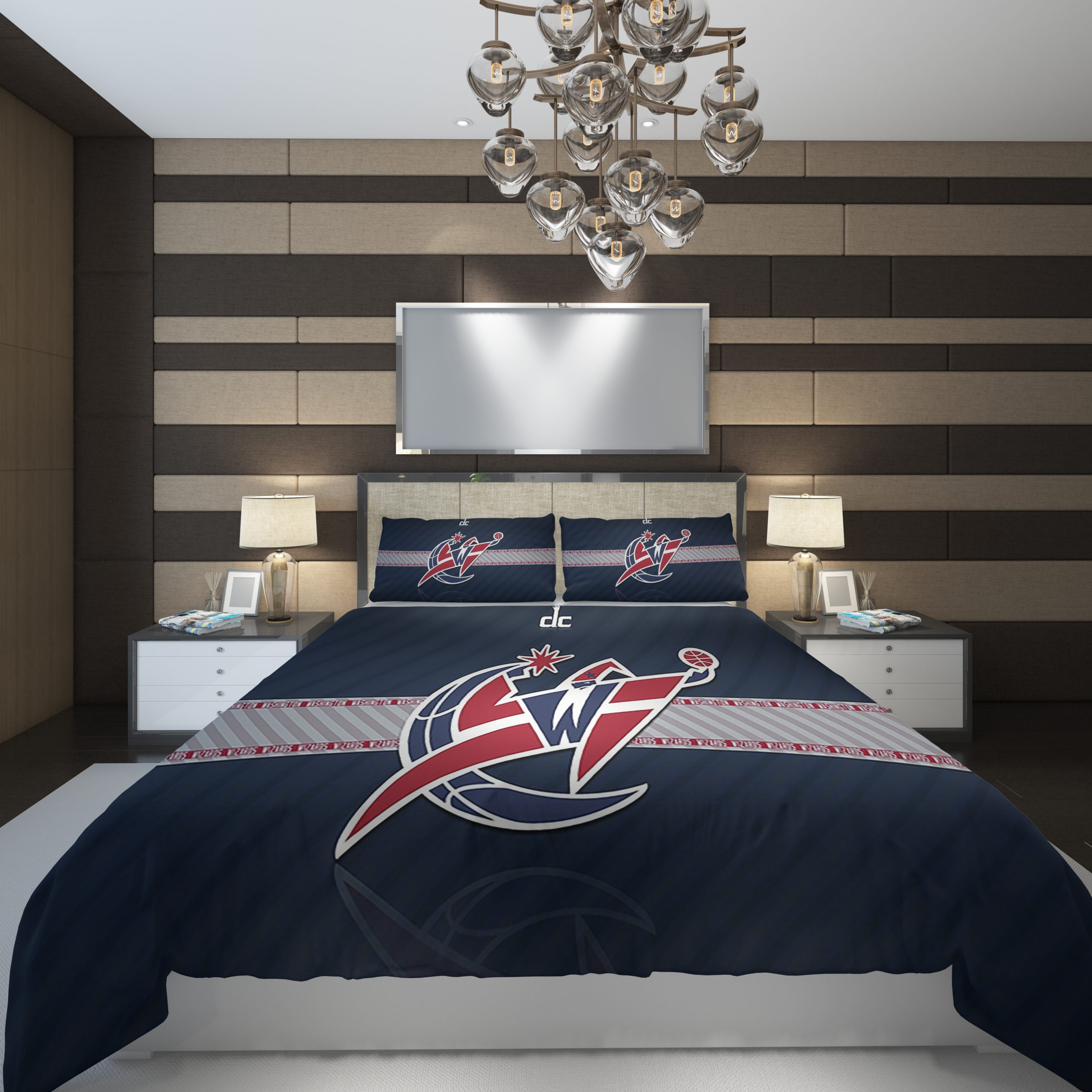 Washington Wizards 112 NBA Basketball ize Duvet Cover and Pillowcase Set Bedding Set