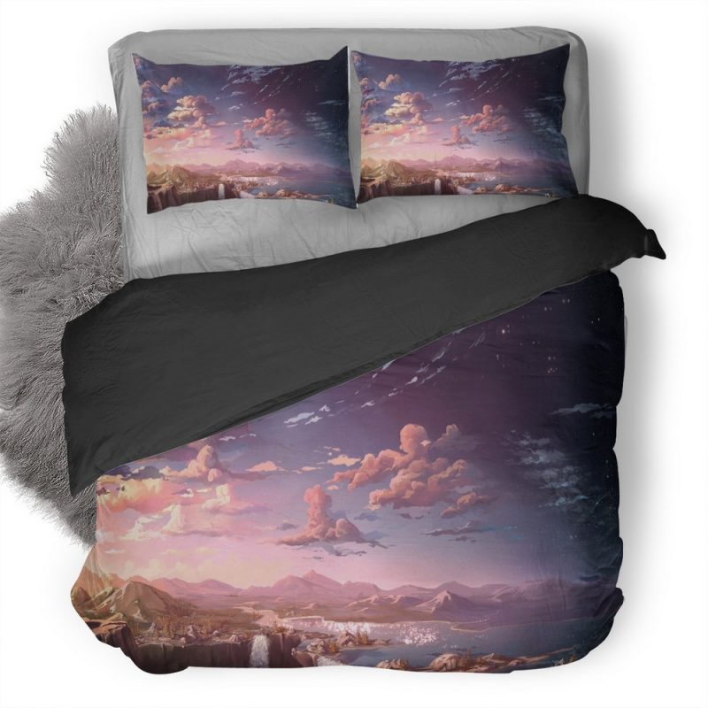 Waterfall Sun Landscape Artist 0A Duvet Cover and Pillowcase Set Bedding Set