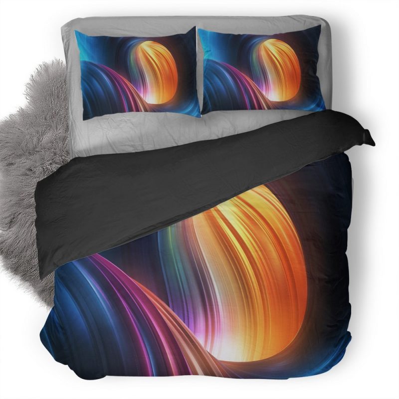 Wave Abstract Colorful Art Graphics Nl Duvet Cover and Pillowcase Set Bedding Set