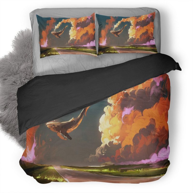 Whale Fantasy Digital Art P9 Duvet Cover and Pillowcase Set Bedding Set